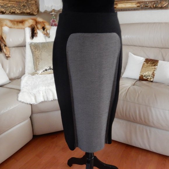 ST.JOHN BOUTIQUES CAVIAR BLACK TRAVERTINE SKIRT 6 - Picture 11 of 12